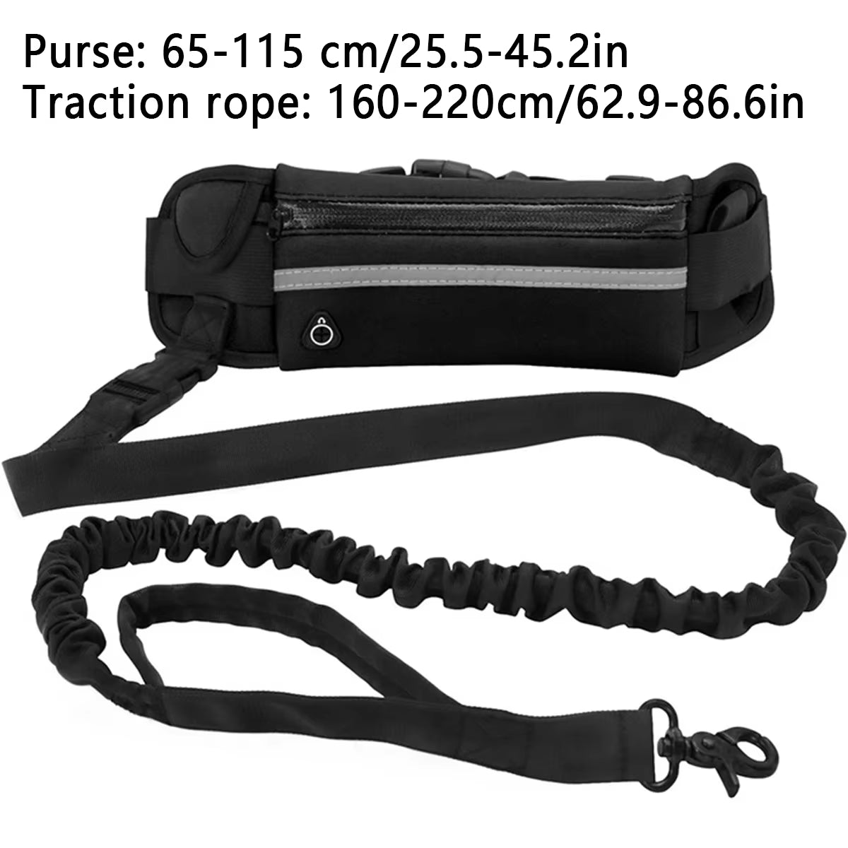 Hands Free Dog Leash for Running Walking Reflective Leash with Waist Bag Retractable Elastic Belt Dog Traction Rope Pet Products