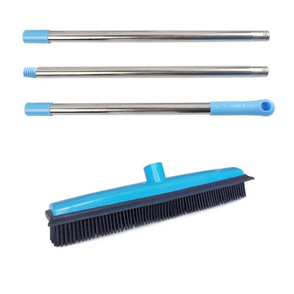 Rubber Broom Pet Hair Lint Removal Device Telescopic Bristles Magic Clean Sweeper Squeegee Scratch Bristle Long Push Broom Soft